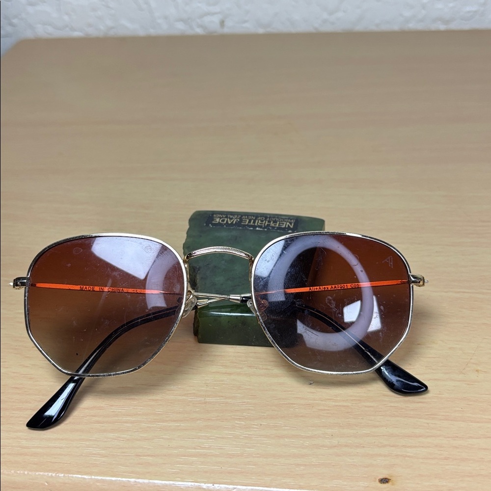 ALI+ Alex Gold Sunglasses with Brown Lenses